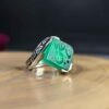 Green agate spiral dot ring, Naqsh-e Ya Ali A.