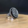 Black agate ring with Amiri Hossein and Naem al-Amir motifs